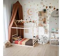 Sweet Home From Wood Struttura letto a Terra, struttura letto a Forma di casetta in Legno massello (Madera de Abedul, 190x90cm)