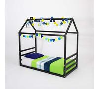 Sweet Home From Wood Struttura letto a Terra, struttura letto a Forma di casetta in Legno massello (Negro, 190x120cm)