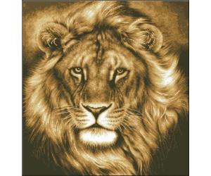 Sweet Home - Kit de punto de cruz con diseño de león, el rey, hilo de algodón egipcio de fibras largas, 14 quilates, 209 x 219 puntadas, 50 x 50 cm, kit de punto de cruz