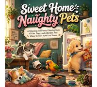 Sweet Home Naughty Pets: A Relaxing and Funny Coloring Book of Cute Cats, Dogs, and Adorable Pets at Cozy Home Environment - Bold and Easy Designs for Stress Relief