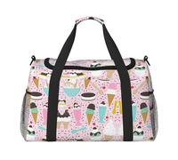 Sweet Ice Cream - Bolsa de viaje grande, plegable, impermeable, para la noche, playa, natación, piscina, deportes, gimnasio