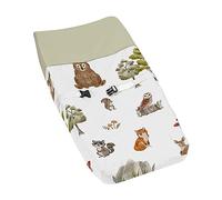 Sweet Jojo Designs Bosque animales del bosque Niño Niña Género Neutral Unisex Bebé Cambiador Cubierta Bebé Recién Nacido Pañal Mesa Cambiador Hoja Animal Amigos Marrón Oso Zorro Erizo Ciervo Acuarela