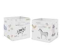 Sweet Jojo Designs - Cajas de almacenamiento plegables para animales de granja (2 unidades), diseño de animales de granja