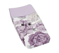 Sweet Jojo Designs Funda para cambiador de pañales, color morado lavanda, bohemio, desgastado, chic, floral, para niña, recién nacido, para cambiar pañales, color lila, violeta, marfil, bohemio,