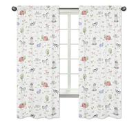 Sweet Jojo Designs - Juego de 2 cortinas de tratamiento para ventanas, diseño de animales de granja, acuarela
