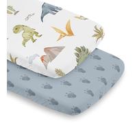 Sweet Jojo Designs Juego de sábanas bajeras para moisés de bebé, diseño de dinosaurio, acuarela, dinosaurio, niño, bebé, recién nacido, habitación del bebé, ovalado, rectangular, reloj de arena, 2