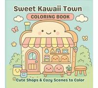 Sweet Kawaii Town Coloring Book: Cute Shops & Cozy Scenes to color, Perfect for Kids, Teens, and Kawaii-Loving Adults I Size: 8.5 x 8.5 inches