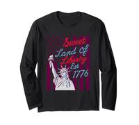 Sweet Land of Liberty EST 1776 - Patriótico 4 de Julio Manga Larga