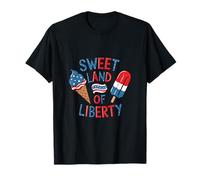 Sweet Land Of Liberty Ice Cream 4 de julio Camiseta