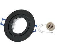 Sweet Led 1x marco empotrable incluido casquillo GU10 - IP44 foco empotrable para baño, foco LED empotrable redondo de aluminio - Ø 84mm, negro