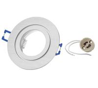 Sweet Led 1x marco empotrable incluido casquillo GU10 - IP44 foco empotrable para baño, foco LED empotrable redondo de aluminio - Ø 84mm, plateado