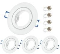 Sweet Led 4x marco empotrable incluido casquillo GU10 - IP44 focos empotrables para baño, focos LED empotrables redondos de aluminio - Ø 84mm, blanco