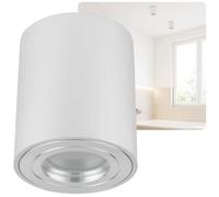 Sweet LED Foco empotrable con anillo plateado IP44, lámpara de techo aluminio para baño, resistente humedad, 95mm de altura, foco de montaje, spot de 230V, GU10, luz de trabajo plateada y redonda