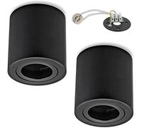 Sweet Led Foco empotrable negro cepillado, 2 unidades, 230 V, casquillo GU10, de aluminio, redondo, orientable, para interiores (sin bombilla).