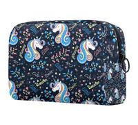 Sweet Little Unicorn - Neceser de viaje para mujer, bolsa organizadora de maquillaje grande con cremallera, multicolor, 18.5x7.5x13cm/7.3x3x5.1in, Neceser