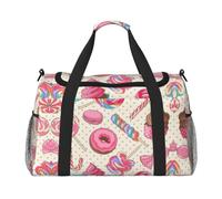 Sweet Lollipop Cupcake Bolsa de viaje grande plegable impermeable para la noche, playa, natación, piscina, deportes, gimnasio