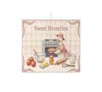 Sweet Memories - Tapete de secado de platos para encimera de cocina, tapete escurridor de platos absorbente de melocotón vintage, tapete de secado de microfibra rústica acogedora de 16 x 18 pulgadas