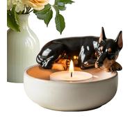 Sweet Mutt, Exquisite Polyresin Figurine, Diminutive Flame, Wonderful Decoration Showpiece, Radiance Producing Utensil, Domestic Living Room Goods, Deep Graphite Black Twelve