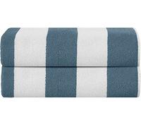 Sweet Needle Paquete de 2 Toallas de Playa 100% algodón Hilado en Anillos 76X152 CM 450 g/m² Toalla de natación y Piscina clásica a Rayas Altamente Absorbente Mar de Cristal Verde