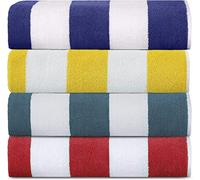 Sweet Needle Paquete de 4 Toallas de Playa 100% algodón Hilado en Anillos 76 CM X 152 CM 450 g/m² Toalla de natación y Piscina clásica a Rayas Altamente Absorbente Variedad