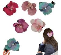 Sweet Phalaenopsis - Horquilla para el pelo de flores bohemias con clip de tela, tocado floral, perla, dulce Z0K8, diseño Phalaenopsis