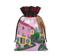 Sweet Romance - Bolsa con cordón estampada para fiestas, bodas y festivales, poliéster ligero