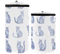 Sweet Russian Blue Cats - Bolsa de lavado de zapatos para tenis, 2 unidades, bolsa de lavandería de malla, bolsa de limpieza de zapatillas, Sweet Russian Blue Cats White, 1 size, Moderno