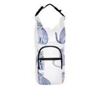 Sweet Russian Blue Cats - Portabotellas de agua, plegable, aislado, con correa, se adapta a botellas de 20 onzas, 24 onzas, 32 onzas, 40 onzas