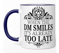 Sweet & Salty Taza DND: When the DM Smiles Coffee Cup, Dungeons and Dragons Dungeon Master, D & D Lovers Dnd, regalos de D&D, regalos de DND para DM Him Her 325 ml azul oscuro