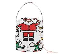 Sweet Santa & Elves Band - Bolsa organizadora de hilo de ganchillo, bolsa de viaje portátil para viajes, suministros de punto de ganchillo