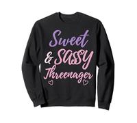 Sweet Sassy Threenager 3rd Birthday Vibes for Girls Sudadera