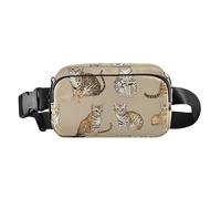 Sweet Savannah Cats - Riñonera cruzada para pasaporte, color beige, riñonera para entrenamiento, correr, color19, 1 Size