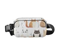 Sweet Savannah Cats - Riñonera cruzada para pasaporte, color beige, riñonera para entrenamiento, correr, Color04, 1 Size