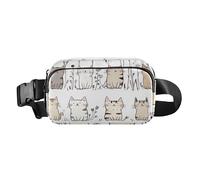 Sweet Savannah Cats - Riñonera cruzada para pasaporte, color beige, riñonera para entrenamiento, correr, Color06, 1 Size