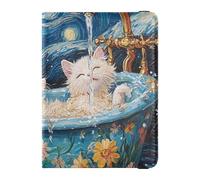 Sweet Selkirk Rex Cats Retro - Cartera de piel para pasaporte y tarjeta de vacunación, combo de cartera para pasaporte, bonito libro de pasaporte, ligero, Sweet Selkirk Rex Cats - Bañera retro, 1 size