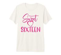 Sweet Sixteen para niñas, Color Rosa, 16 años, 16 cumpleaños Camiseta Premium
