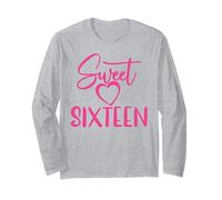 Sweet Sixteen para niñas, Color Rosa, 16 años, 16 cumpleaños Manga Larga