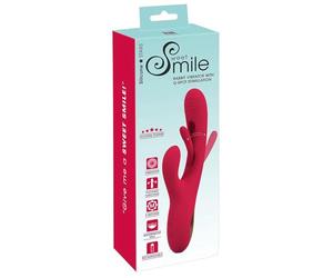 Sweet Smile Vibrador Rabbit con estimulación del punto G Red/Gold 24,2 cm