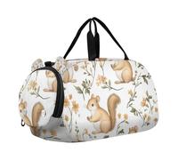 Sweet Squirrel Animal - Bolsa de lona para niños, con compartimento para zapatos, ligera, para fin de semana, para viajes, deportes, fin de semana