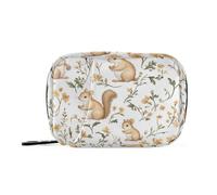 Sweet Squirrel Animal - Bolsa de medicina blanca para bolso con compartimentos desmontables, organizador de pastillas de viaje para bolso