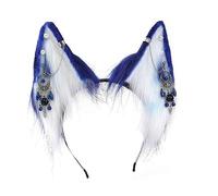 Sweet Students - Diadema con flecos para mujer, diseño de orejas de lobo, diadema étnica de dibujos animados, diadema de orejas de lobo, diadema de orejas de lobo, tamaño infantil, diadema de orejas