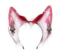 Sweet Students - Diadema con flecos para mujer, diseño de orejas de lobo, diadema étnica de dibujos animados, diadema de orejas de lobo, diadema de orejas de lobo, tamaño infantil, diadema de orejas