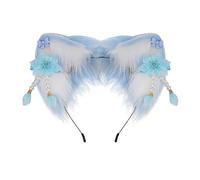 Sweet Students - Diadema unisex para tomar fotos con lazo/flores, diseño de zorro, diadema de orejas de zorro, aro de pelo para mujer, bonito aro decorativo con forma de orejas de animales de dibujos