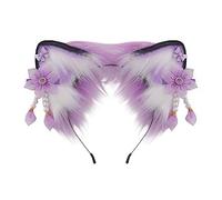 Sweet Students - Diadema unisex para tomar fotos con lazo/flores, diseño de zorro, diadema de orejas de zorro, aro de pelo para mujer, bonito aro decorativo con forma de orejas de animales de dibujos