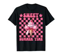 Sweet Summer Time Ice Cream Cono Chica Mamá Rosa Coqueta Arco Camiseta