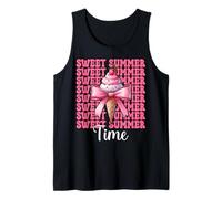Sweet Summer Time Ice Cream Cono Chica Mamá Rosa Coqueta Arco Camiseta sin Mangas