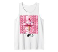 Sweet Summer Time Ice Cream Cono Chica Mamá Rosa Coqueta Arco Camiseta sin Mangas