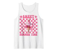 Sweet Summer Time Ice Cream Cono Chica Mamá Rosa Coqueta Arco Camiseta sin Mangas