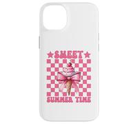 Sweet Summer Time Ice Cream Cono Chica Mamá Rosa Coqueta Arco Carcasa para iPhone 14 Plus