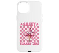 Sweet Summer Time Ice Cream Cono Chica Mamá Rosa Coqueta Arco Carcasa para iPhone 15 Plus